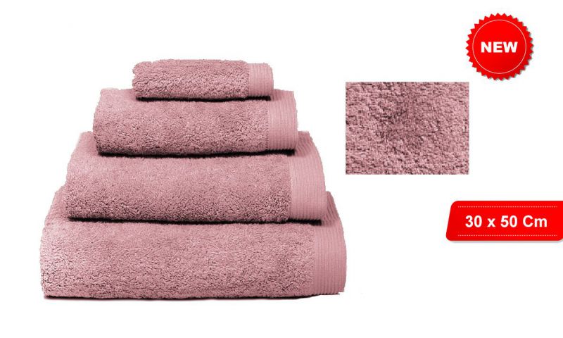 Toalla rosa claro 100% algodón 30x50cm