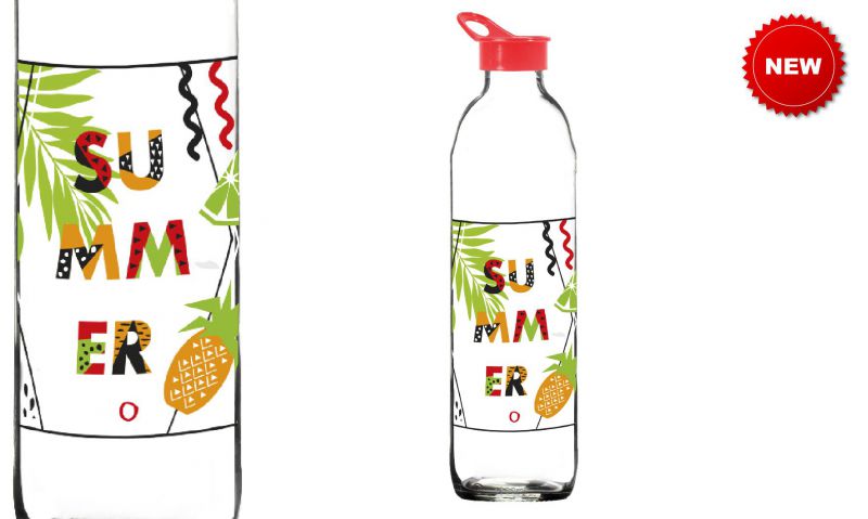 Botella de vidrio con pico servidor summer 1 litro.