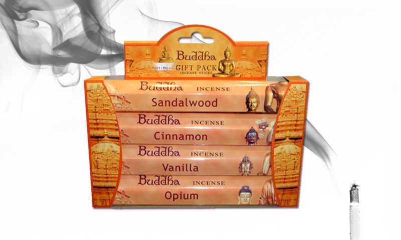 Incienso buddha caja regalo hexagonal set 4
