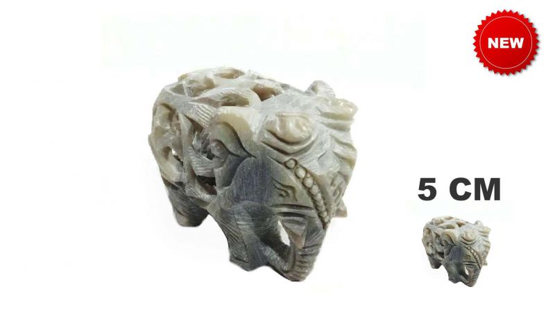 Figura elefante decorativo de piedra esteatita natural 5 cm