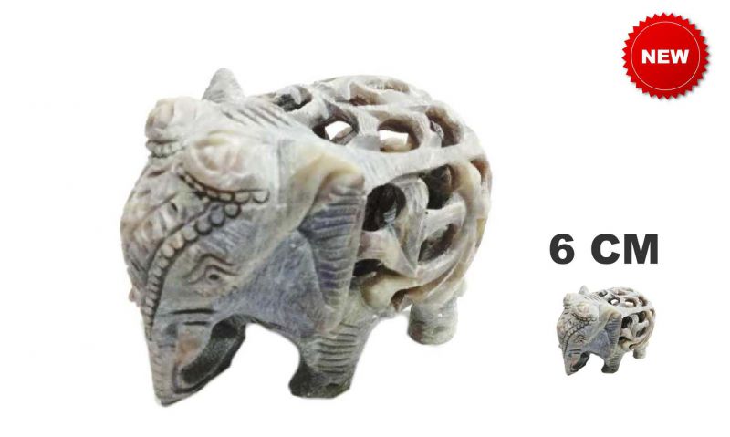 Figura elefante decorativo de piedra esteatita natural 6 cm