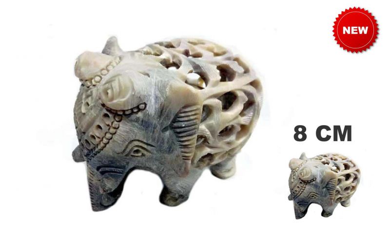 Figura elefante decorativo de piedra esteatita natural 8 cm