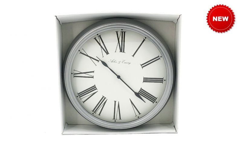 Reloj pared quartz pp gris ingles 33 cm.
