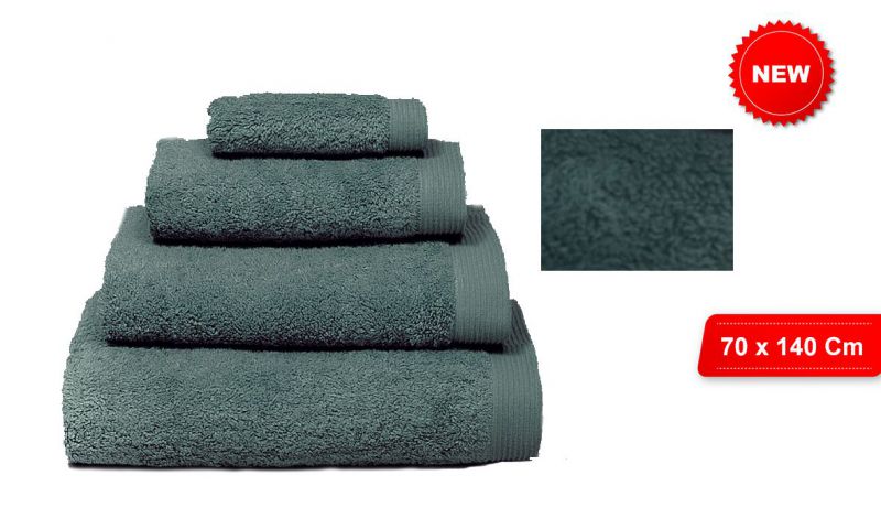 Toalla baño verde oscuro 100% algodón 70x140cm