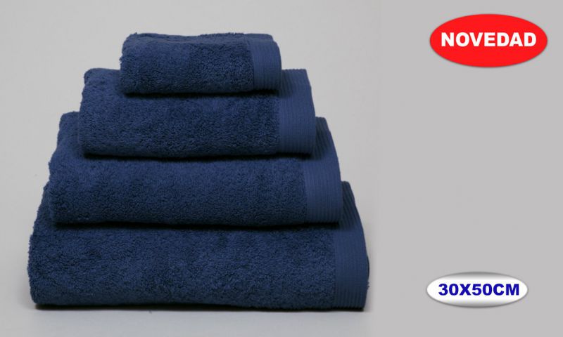 Toalla azul oscuro 100% algodón 30x50cm