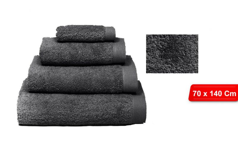 Toalla negra rizo americano 100% algodón 70x140cm